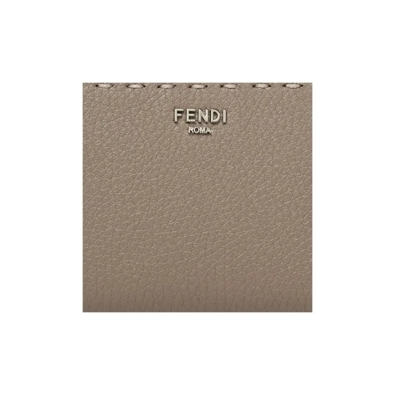 FENDI Peekaboo Calfskin Wallet Mini Women's Beige-3