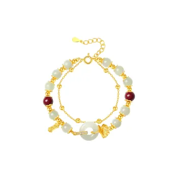 CHOW TAI KING Hetian Jade Bracelets White Jade/Pale Greenish White Jade Women's