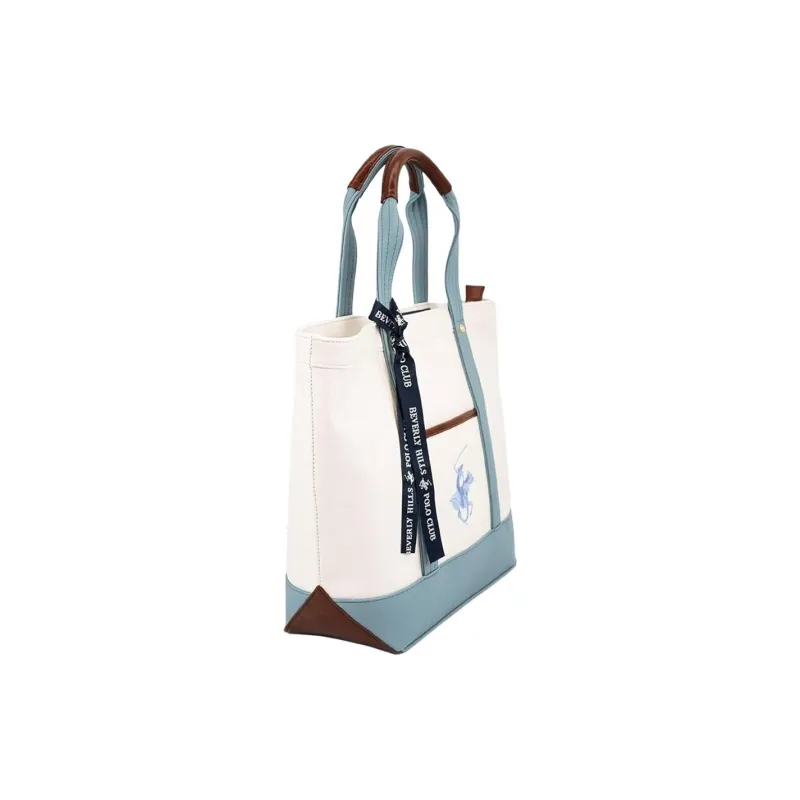 BEVERLY HILLS POLO CLUB Polyurethane Handbag Women's White & Light Blue-1
