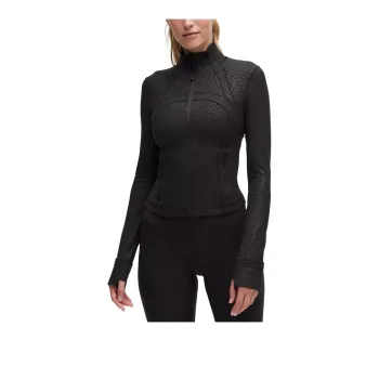 Lululemon Define Jackets & Coats Women's Leopard Print Daisy Embossed Black