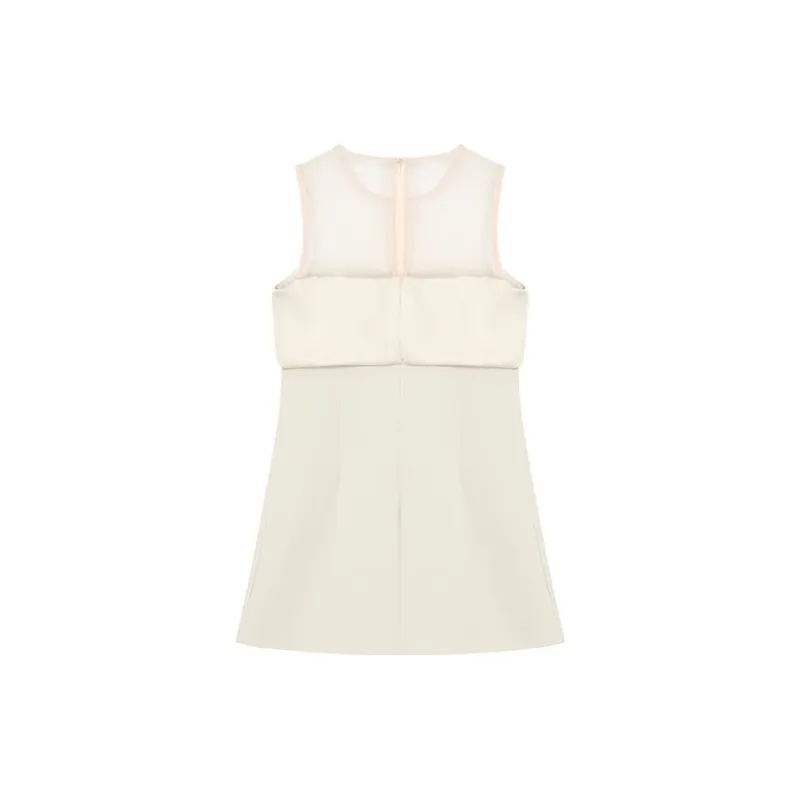 PZGE Sleeveless Dress Women's Cream-1