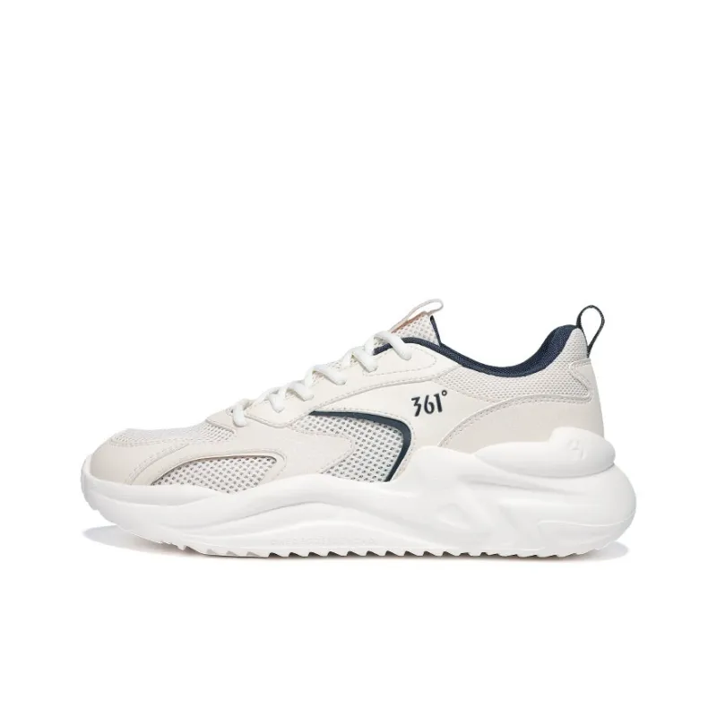 361° Cushioning Breathable Lightweight Low-Top Casual Shoes Men's Feather White Lotus White-0