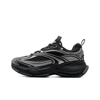 XTEP Basque 2 Anti Slip And Wear Resistant Height Increasing Low Top Casual Shoes Men's Black Silver