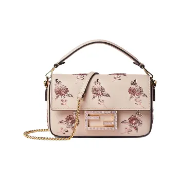 FENDI Baguette Calfskin One Shoulder Handbag Mini Women's Pink