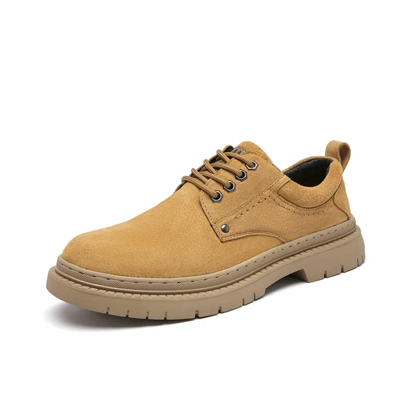 QIUTEXIONG Work Boots Men Low Top Gold/Sand/Khaki-0