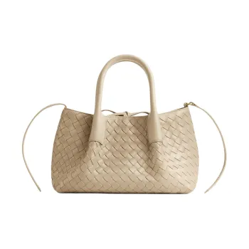 Bottega Veneta Cow Leather Tote Bag Shopping Bag Shoulder Bag Handbag Small Size Women's Light Umber