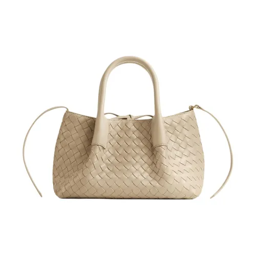 Bottega Veneta Cow Leather Tote Bag Shopping Bag Shoulder Bag Handbag Small Size Women's Light Umber