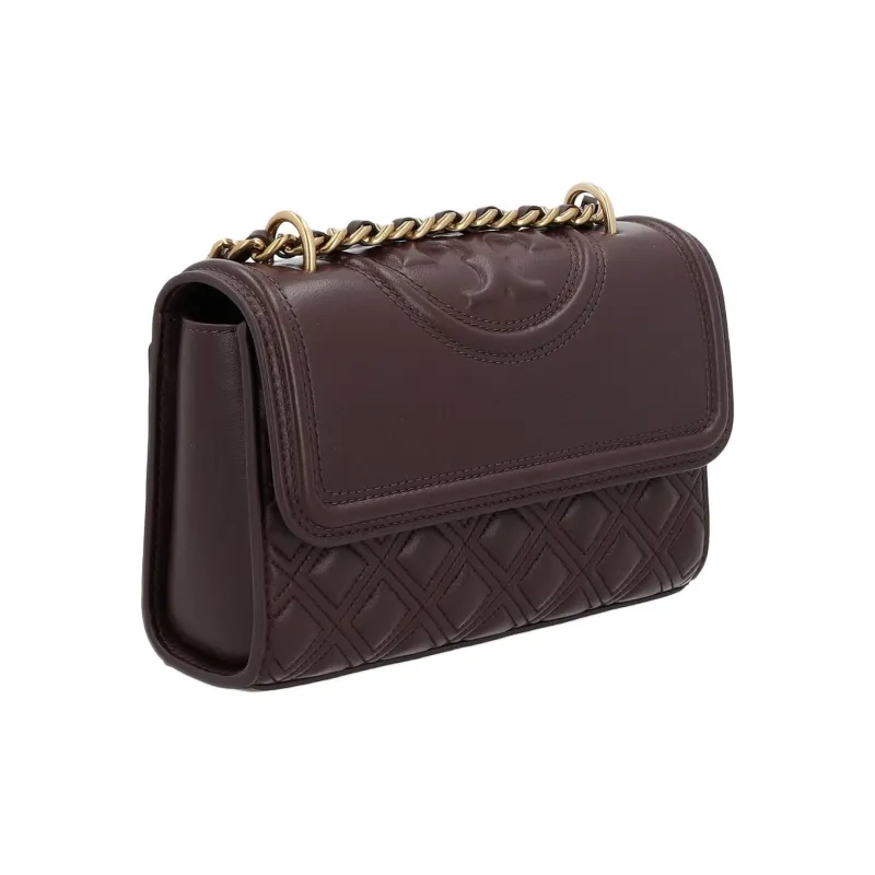 TORY BURCH Fleming Leather Crossbody Bag, Shoulder Bag Small Size Women's Brown-1