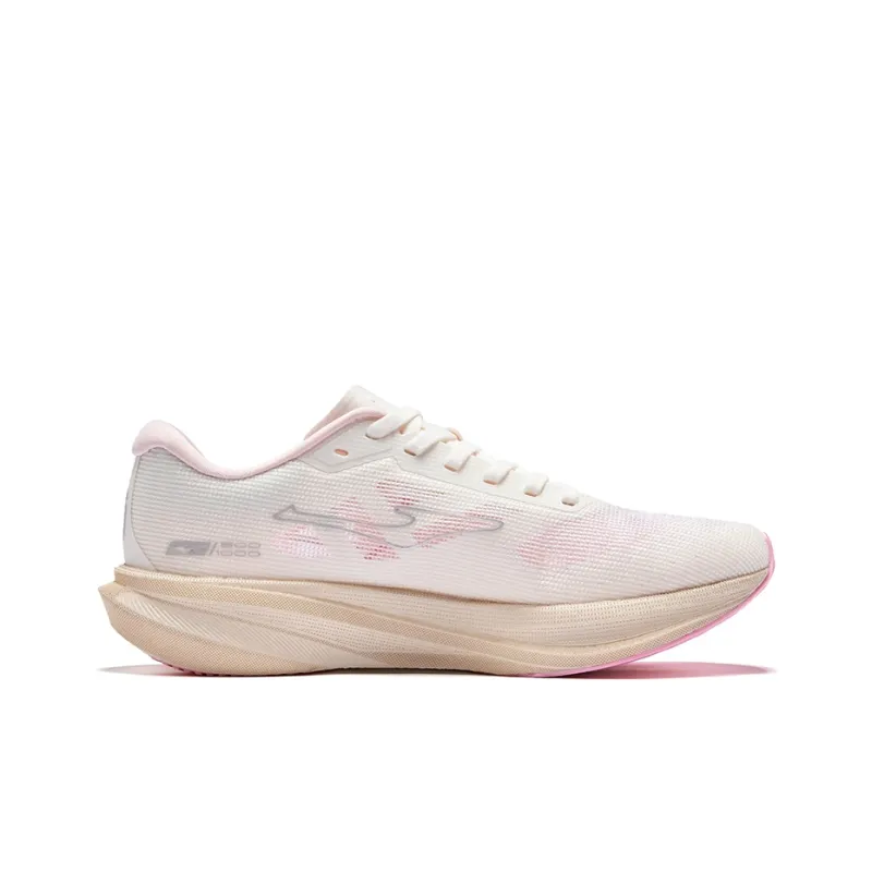 Erke Extreme Wind 3.0 Cushioning Height Increase With Rebound Low Top Training Running Shoes Women's White Pink Silver-1