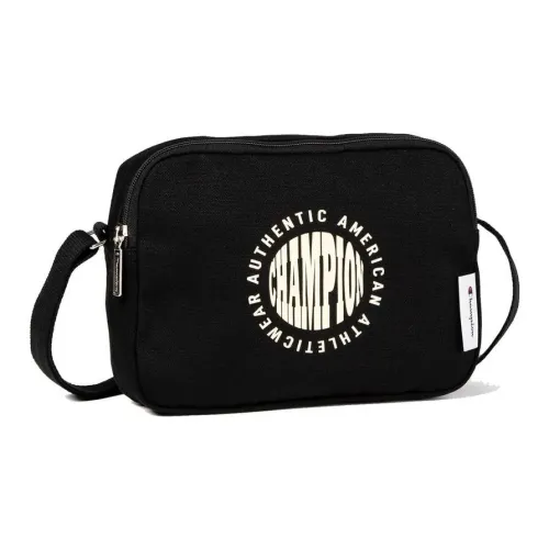 Champion 100% Cotton Canvas Crossbody Bag Shoulder Bag Unisex Black