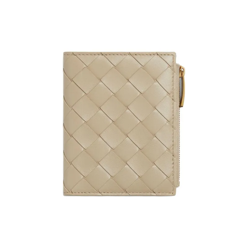 Bottega Veneta Intrecciato Lambskin Wallet Small Size Women's Glacier-0