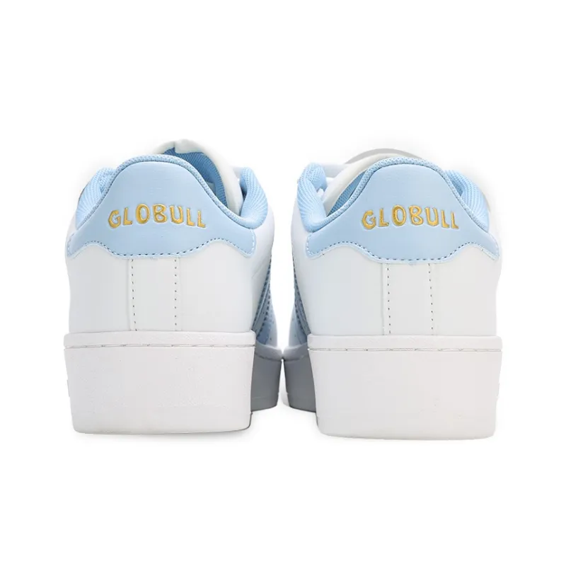 GLO BULL Anti-Slip And Wear-Resistant Breathable Low-Top Skateboard Shoes Unisex White Sky Blue-4
