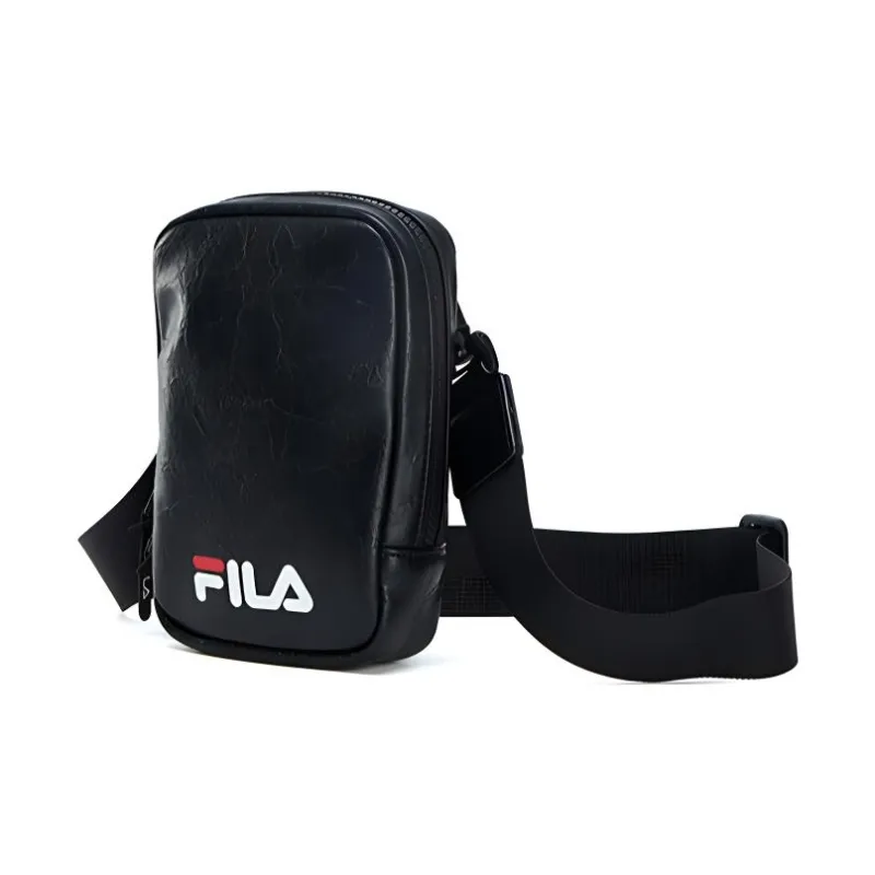 FILA Leather Cell Phone Pouch Shoulder Bag Crossbody Bag Unisex Black-1