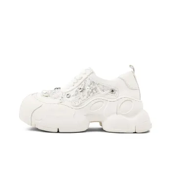 KMD Height Increasing Low Top Chunky Sneakers Women's White