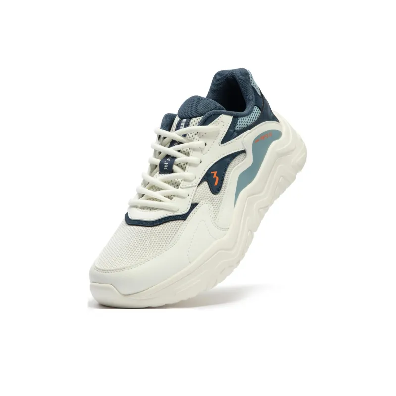 361° Cushioning, Wear Resistant Low Top Casual Shoes Men's White Blue-4