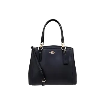 COACH Leather Handbag Shoulder Bag Crossbody Bag Medium Size Women's Black