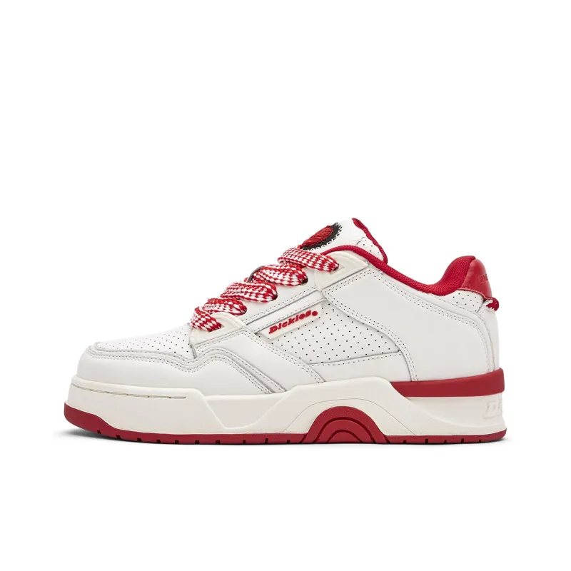 Dickies Low-Top Skateboard Shoes Unisex White Red-5