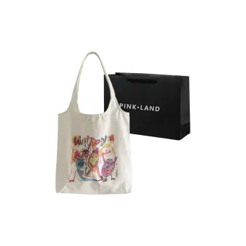 PINK·LAND Canvas Bag Shoulder Bag Women's White