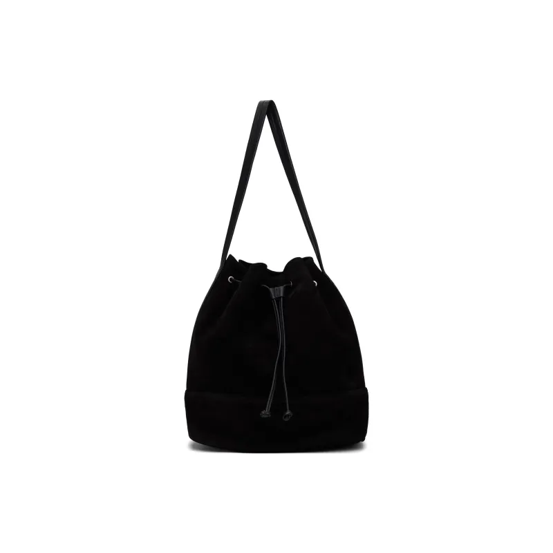 NOTHING WRITTEN Suede Bucket Bag Handbag Shoulder Bag Women's Black-1