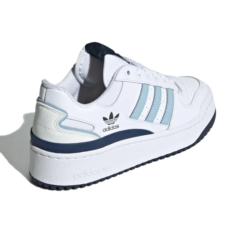Adidas Originals Forum Bold Anti-Slip Wear-Resistant Low-Top Skateboard Shoes Women's White Blue-3