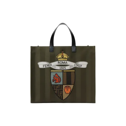 FENDI Cotton Tote Bag, Shopping Bag, Shoulder Bag, Crossbody Bag, Handbag Men's Dark Green