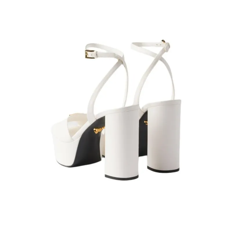 PRADA One Strap Sandals 11.5cm Women's White-2