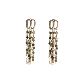 KEYS VIA Copper Alloy Steel Needle Sequins Hoop Earrings Women's
