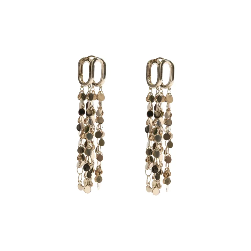 KEYS VIA Copper Alloy Steel Needle Sequins Hoop Earrings Women's-0