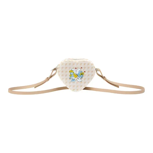 Kappa ×Blue Elf Polyurethane Crossbody Bag Mini Women's Pear Flavored Smoothie Yellow Full Print