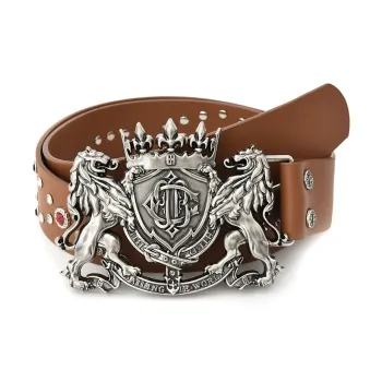 BIRTH OF ROYAL CHILD Leather Leather Belts Unisex Brown Width  4cm