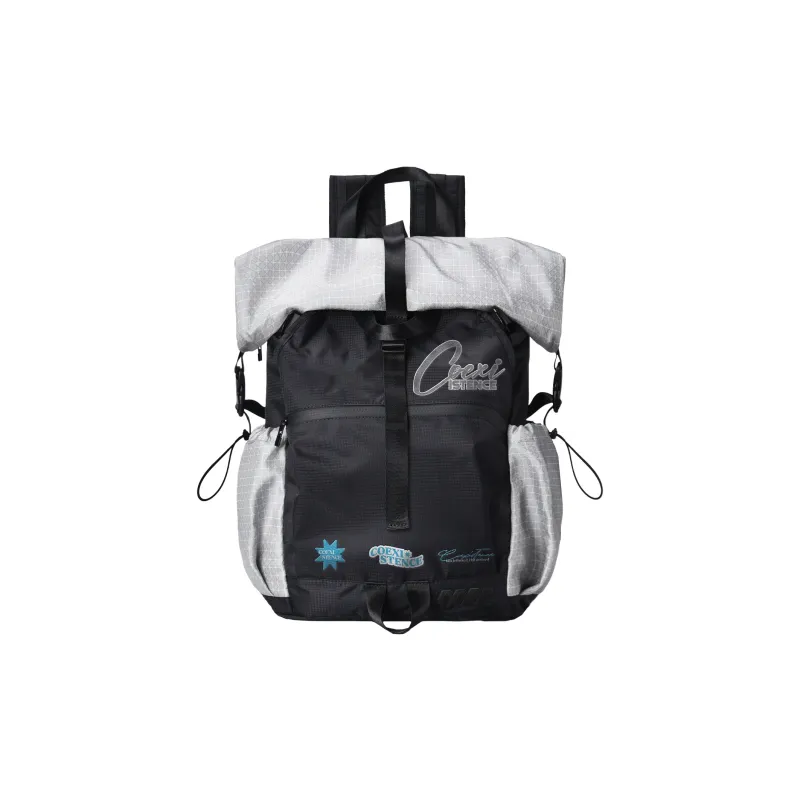COEXISTENCE Polyester Student Backpack Travel Bag Regular Unisex Black Gray Color-0