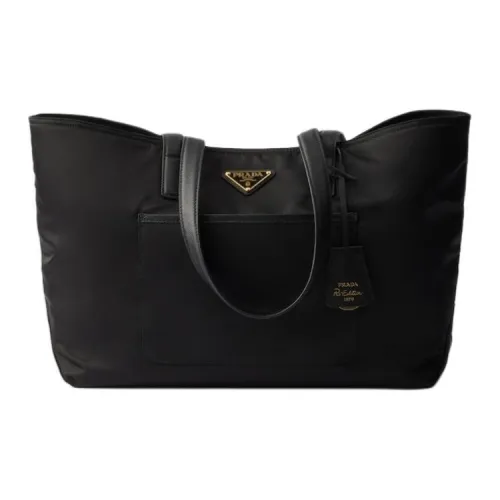 PRADA Re Edition Polyamide Tote Bag, Shopping Bag, Handbag, Shoulder Bag Medium Size Women's Black