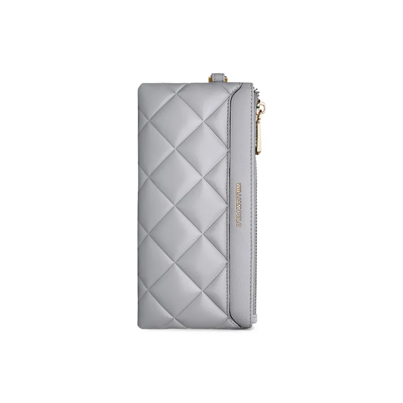 WilliamPOLO PU 6.5 Inches Cell Phone Pouch With Zip Closure Large Capacity Coin Purse Wallet Regular Women's Multicolor-11