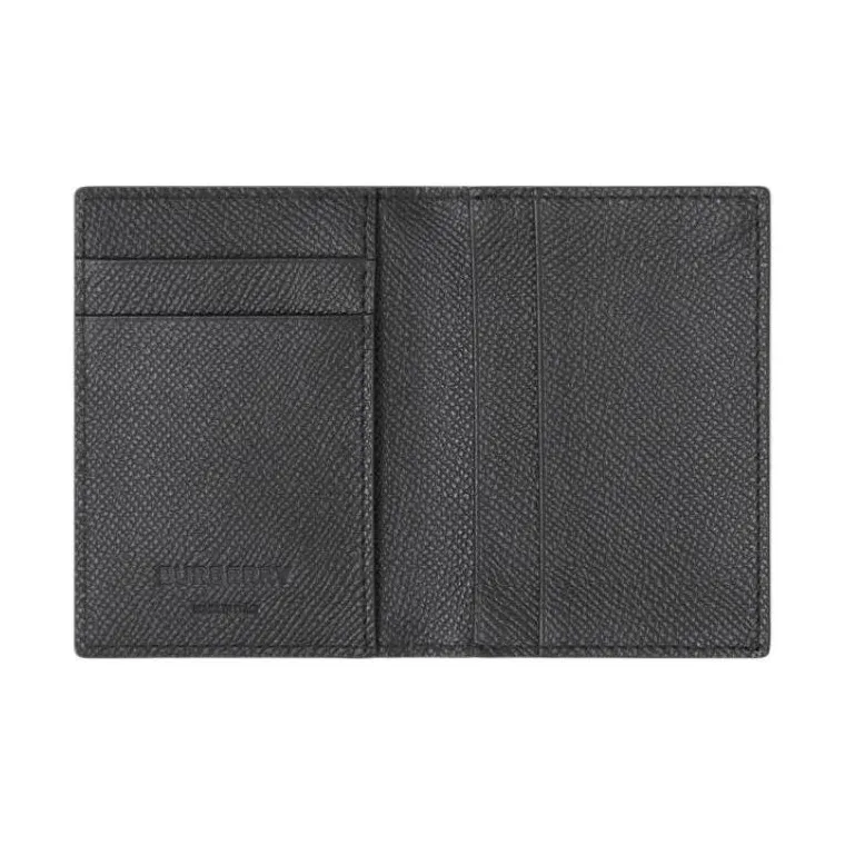 Burberry Calfskin Business Card Holder Card Clip Card Case Men's Black-2