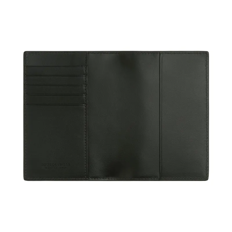 Bottega Veneta Calfskin Passport Holder Men's Dark Green-2