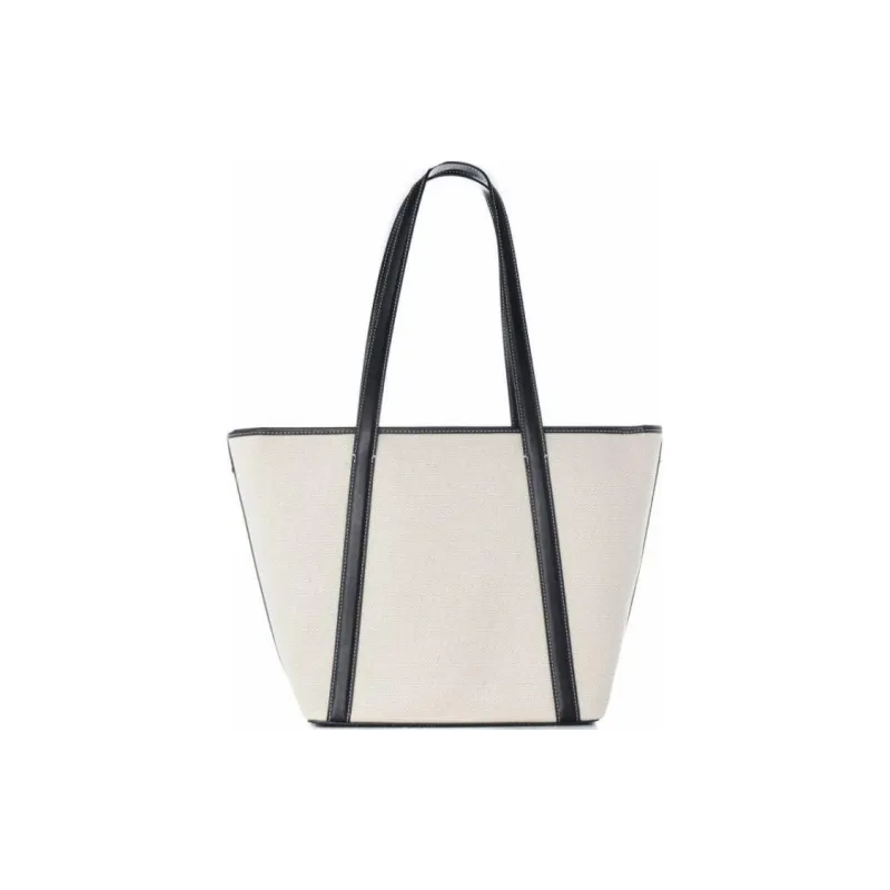 MICHAEL KORS Canvas Tote Bag, Shopping Bag, Shoulder Bag Women's White & Black-1