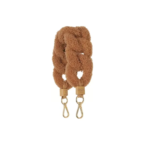 FENDI Sheep Wool Bag Strap Women's Beige