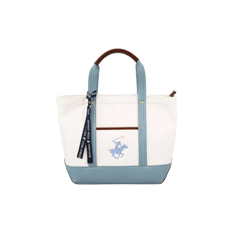 BEVERLY HILLS POLO CLUB Polyurethane Handbag Women's White & Light Blue-0