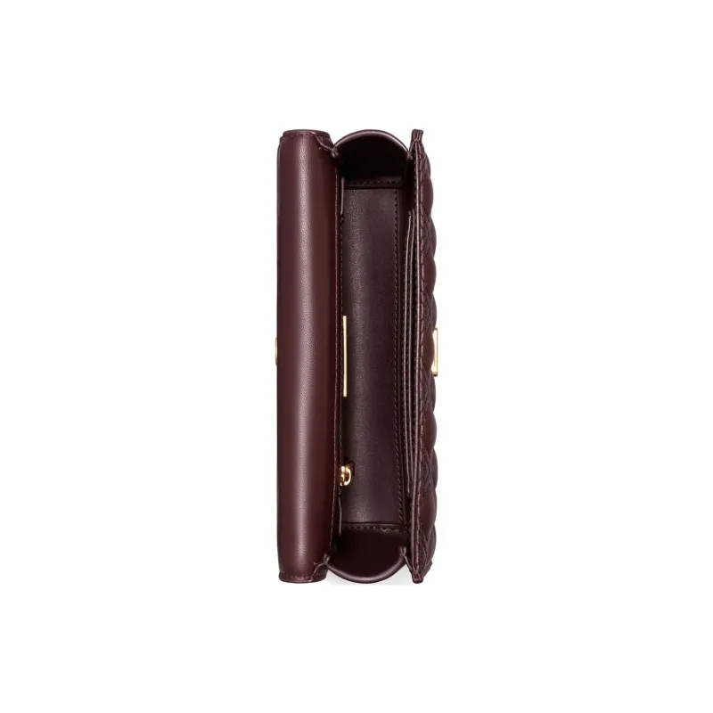 TORY BURCH Fleming Leather Crossbody Bag, Shoulder Bag Small Size Women's Brown-3