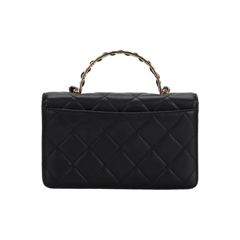 CHANEL Classic Flap CF Smooth Cow Leather Square Bag With Flap Shoulder Bag Crossbody Bag Mini Women's Black-2