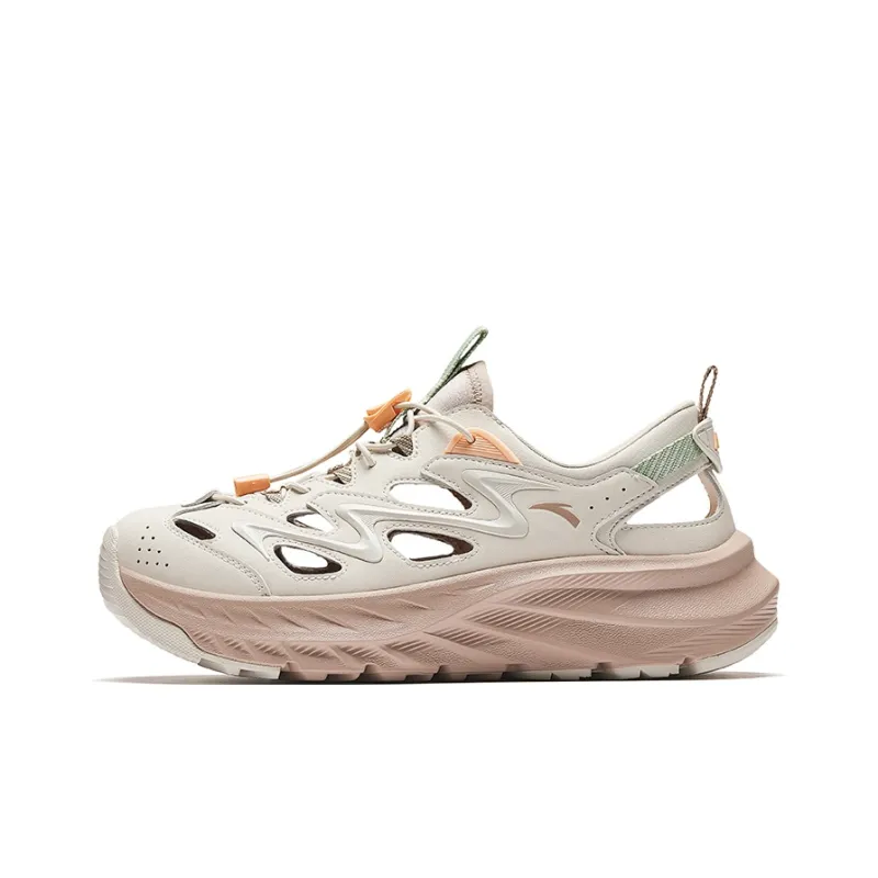 Anta Slip Resistant Breathable Abrasion Resistant River Trekking Shoes Women's Gray Pink-0
