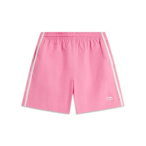LiNing Sports Life Collection Sports Shorts Women's Bamboo Joint Peach Pink