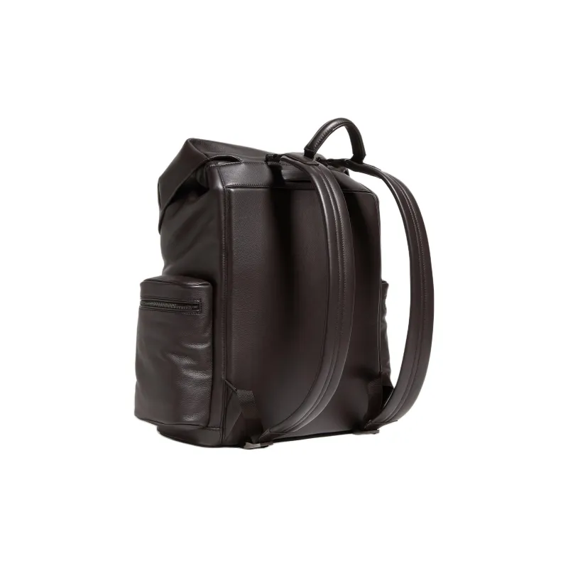 Zegna Calfskin Backpack Men's Dark Brown-1