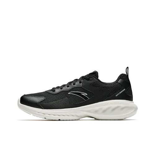 Anta Non slip Breathable And Wear resistant Low Top Casual Running Shoes Men's Basic Black