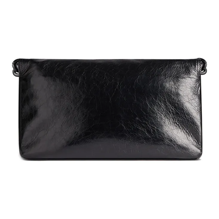 Balenciaga BB SOFT Cow Leather One Shoulder Handbag Medium Size Women's Black-4