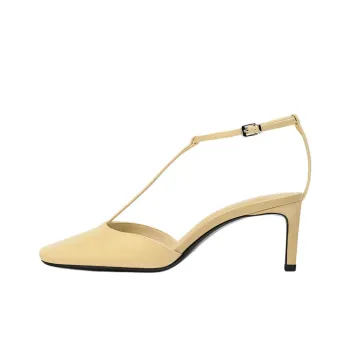 ZARA Slim Heel High Heels 7.3cm Women's Vanilla Yellow