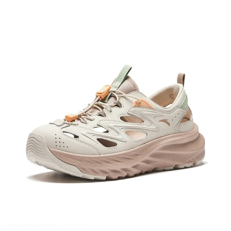 Anta Slip Resistant Breathable Abrasion Resistant River Trekking Shoes Women's Gray Pink-1