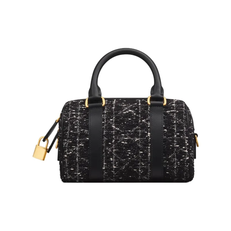 DIOR Groove Cotton Shoulder Bag Crossbody Bag Handbag Women's Black-3