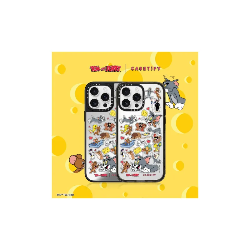 CASETIFY PC+TPU Material Tom And Jerry Sticker Phone Cases Compatibility With IPhone 15/16 Collection-1