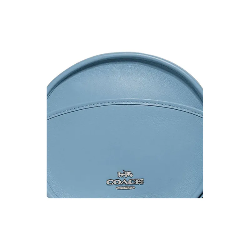 COACH Calfskin Round Bag, Shoulder Bag, Crossbody Bag Trumpets Women's Blue-2